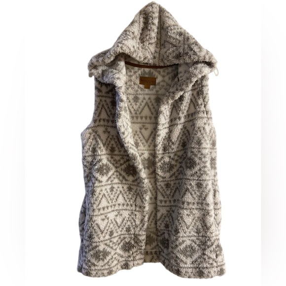 Koolaburra by Ugg vest Sherpa hooded white grey Small - Picture 2 of 7